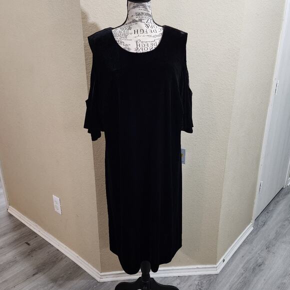 Calvin Klein black Cold Shoulder Cocktail Dress Plus Size 22W New‎ - Picture 1 of 7